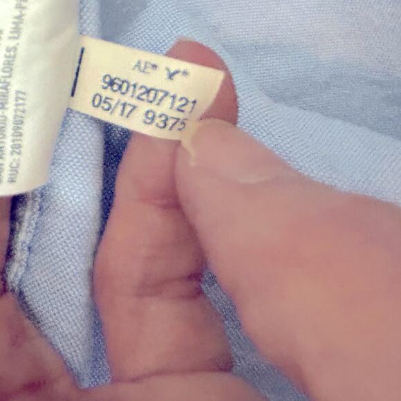 American Eagle Blue Casual Button-Down Shirt Seriously Soft Classic Size Large - Picture 12 of 13